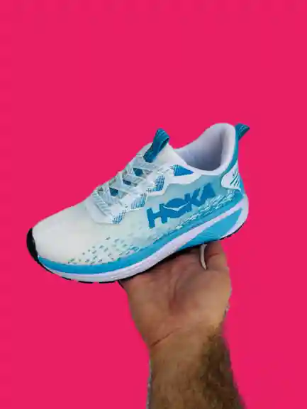 کتونی کفش اسپرت  hoka هوکا رنگ آبی فیروزه ای کد 164